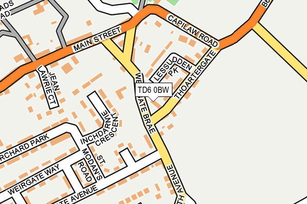 TD6 0BW map - OS OpenMap – Local (Ordnance Survey)