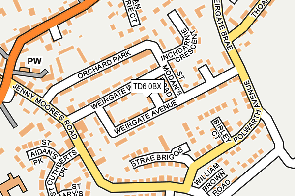 TD6 0BX map - OS OpenMap – Local (Ordnance Survey)