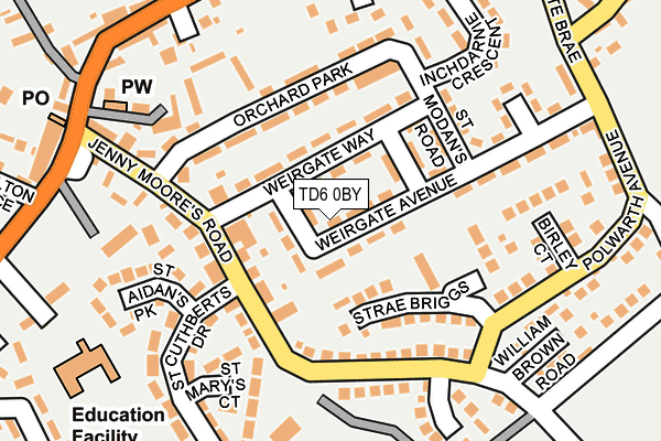 TD6 0BY map - OS OpenMap – Local (Ordnance Survey)