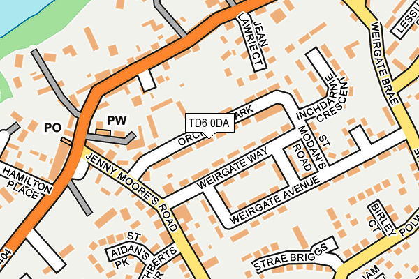 TD6 0DA map - OS OpenMap – Local (Ordnance Survey)