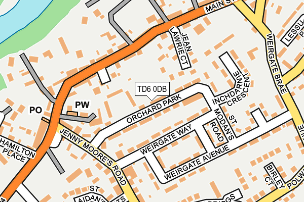 TD6 0DB map - OS OpenMap – Local (Ordnance Survey)