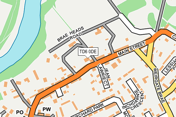 TD6 0DE map - OS OpenMap – Local (Ordnance Survey)