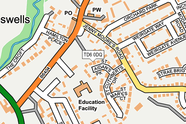 TD6 0DQ map - OS OpenMap – Local (Ordnance Survey)