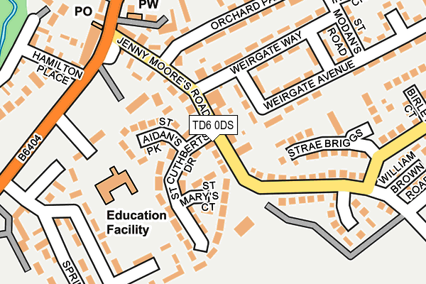 TD6 0DS map - OS OpenMap – Local (Ordnance Survey)