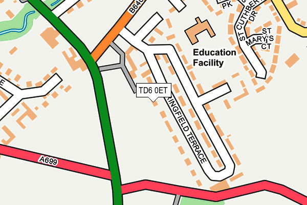 TD6 0ET map - OS OpenMap – Local (Ordnance Survey)