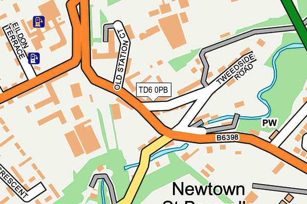 TD6 0PB map - OS OpenMap – Local (Ordnance Survey)
