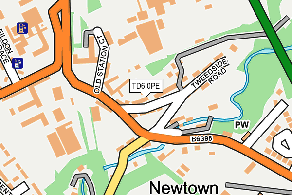 TD6 0PE map - OS OpenMap – Local (Ordnance Survey)