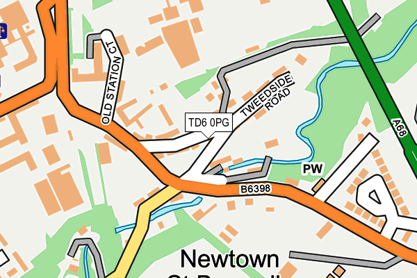 TD6 0PG map - OS OpenMap – Local (Ordnance Survey)