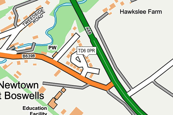 TD6 0PR map - OS OpenMap – Local (Ordnance Survey)