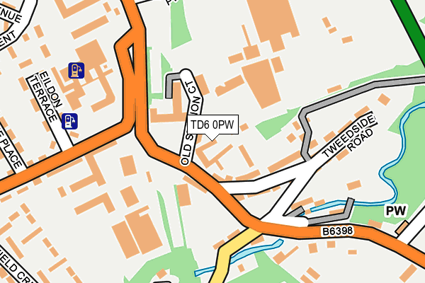 TD6 0PW map - OS OpenMap – Local (Ordnance Survey)