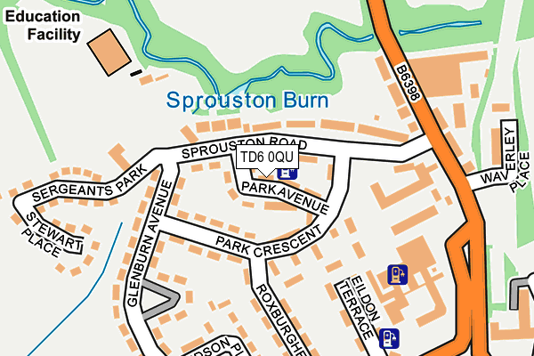 TD6 0QU map - OS OpenMap – Local (Ordnance Survey)