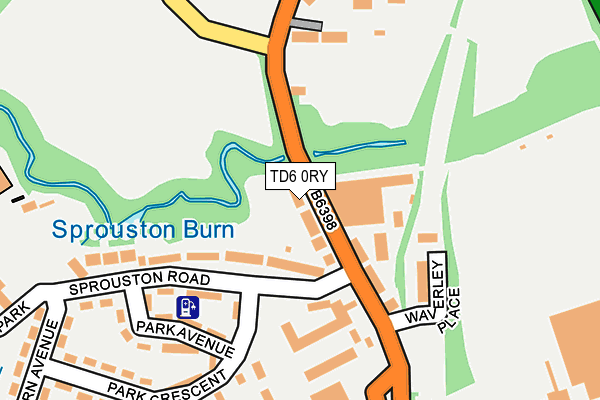 TD6 0RY map - OS OpenMap – Local (Ordnance Survey)