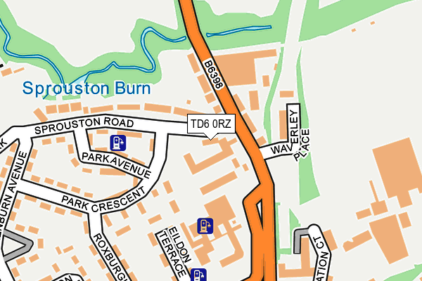 TD6 0RZ map - OS OpenMap – Local (Ordnance Survey)