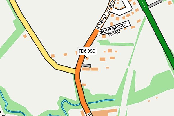 TD6 0SD map - OS OpenMap – Local (Ordnance Survey)