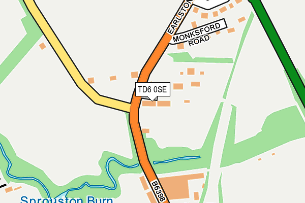 TD6 0SE map - OS OpenMap – Local (Ordnance Survey)