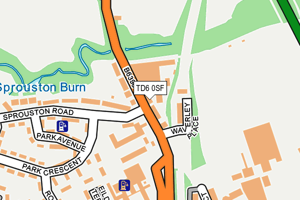 TD6 0SF map - OS OpenMap – Local (Ordnance Survey)