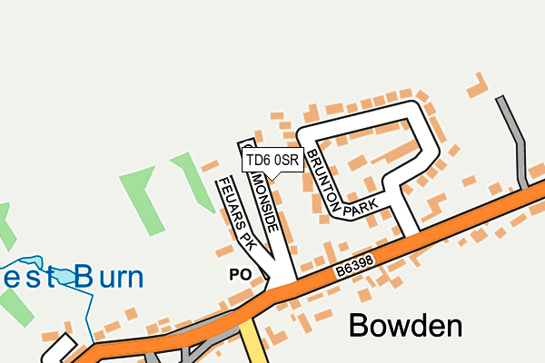 TD6 0SR map - OS OpenMap – Local (Ordnance Survey)