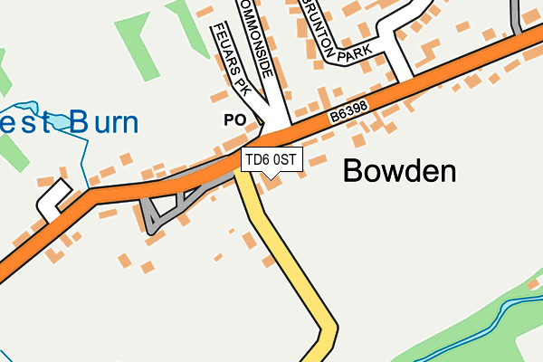 TD6 0ST map - OS OpenMap – Local (Ordnance Survey)