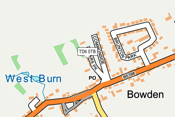 TD6 0TB map - OS OpenMap – Local (Ordnance Survey)