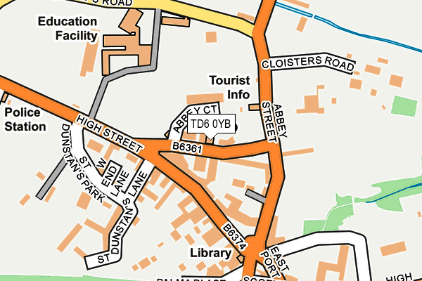 TD6 0YB map - OS OpenMap – Local (Ordnance Survey)