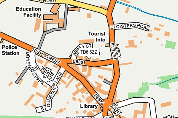 TD6 6ZZ map - OS OpenMap – Local (Ordnance Survey)