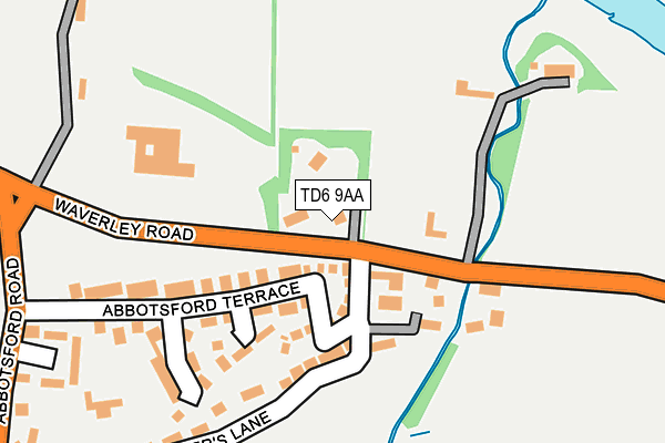 TD6 9AA map - OS OpenMap – Local (Ordnance Survey)