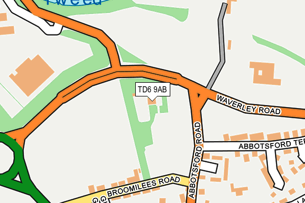 TD6 9AB map - OS OpenMap – Local (Ordnance Survey)