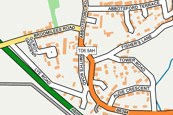 TD6 9AH map - OS OpenMap – Local (Ordnance Survey)