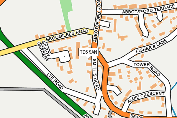 TD6 9AN map - OS OpenMap – Local (Ordnance Survey)