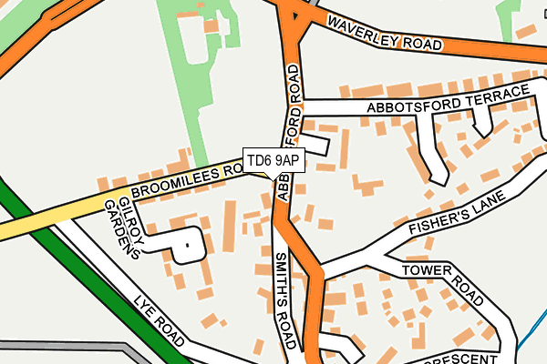 TD6 9AP map - OS OpenMap – Local (Ordnance Survey)