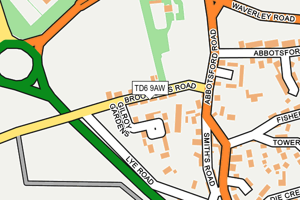 TD6 9AW map - OS OpenMap – Local (Ordnance Survey)