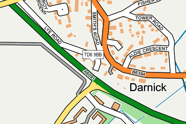 TD6 9BB map - OS OpenMap – Local (Ordnance Survey)