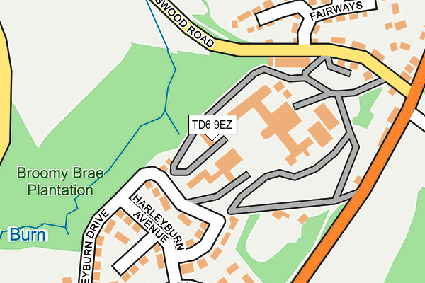 TD6 9EZ map - OS OpenMap – Local (Ordnance Survey)