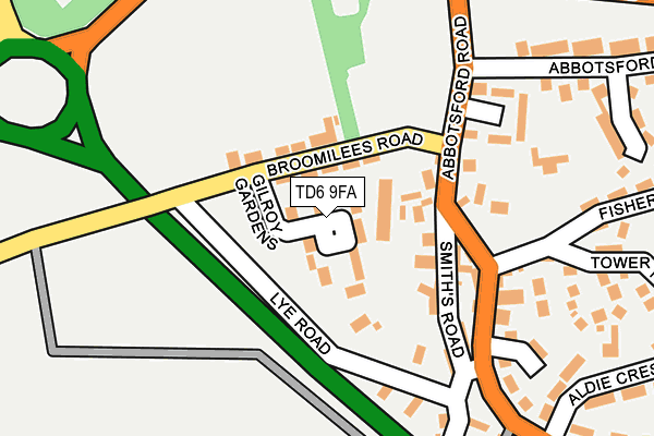 TD6 9FA map - OS OpenMap – Local (Ordnance Survey)