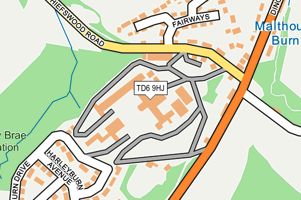 TD6 9HJ map - OS OpenMap – Local (Ordnance Survey)