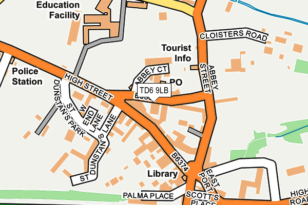 TD6 9LB map - OS OpenMap – Local (Ordnance Survey)