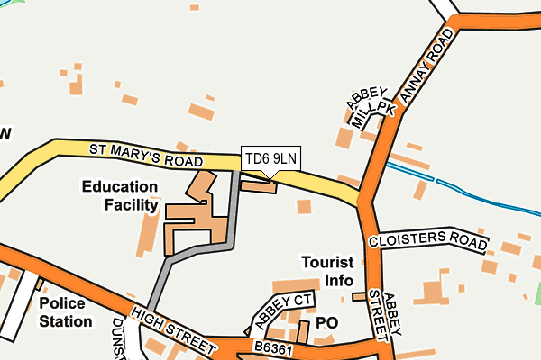 TD6 9LN map - OS OpenMap – Local (Ordnance Survey)