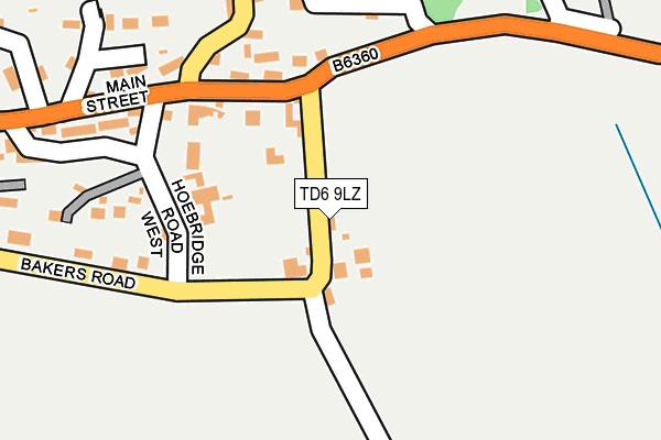 TD6 9LZ map - OS OpenMap – Local (Ordnance Survey)