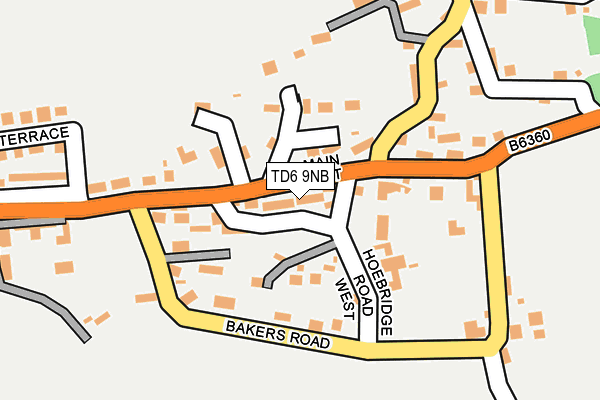 TD6 9NB map - OS OpenMap – Local (Ordnance Survey)