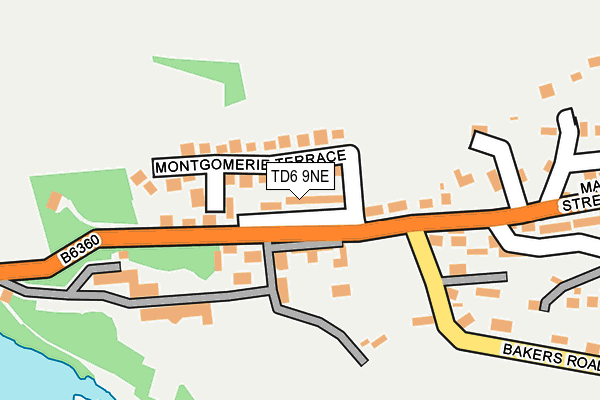 TD6 9NE map - OS OpenMap – Local (Ordnance Survey)