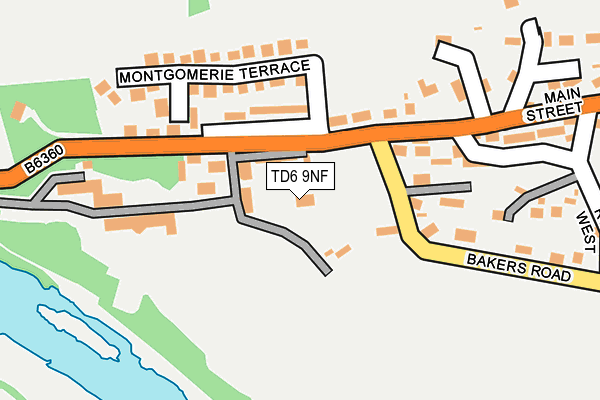 TD6 9NF map - OS OpenMap – Local (Ordnance Survey)