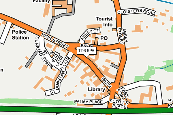 TD6 9PA map - OS OpenMap – Local (Ordnance Survey)