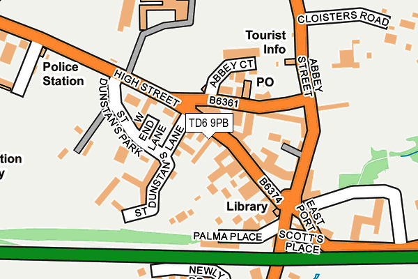 TD6 9PB map - OS OpenMap – Local (Ordnance Survey)