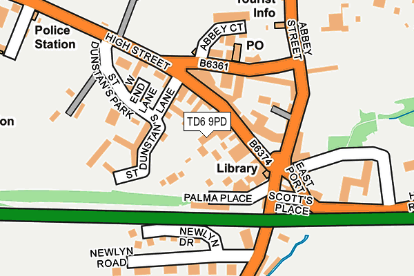 TD6 9PD map - OS OpenMap – Local (Ordnance Survey)