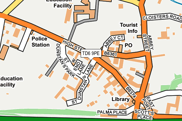 TD6 9PE map - OS OpenMap – Local (Ordnance Survey)