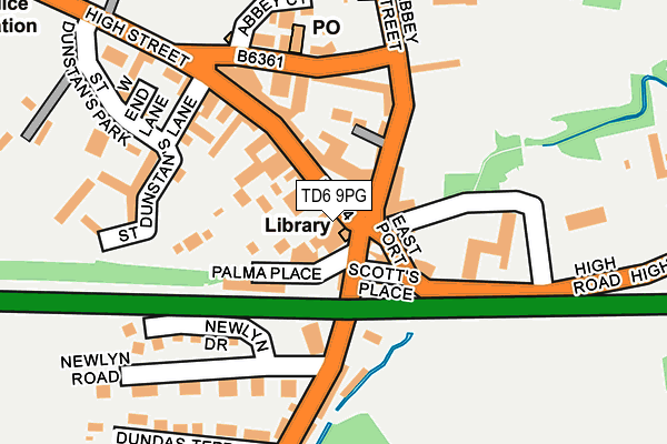 TD6 9PG map - OS OpenMap – Local (Ordnance Survey)