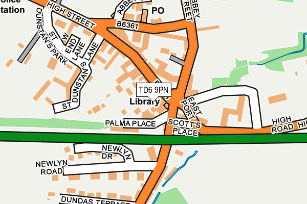TD6 9PN map - OS OpenMap – Local (Ordnance Survey)