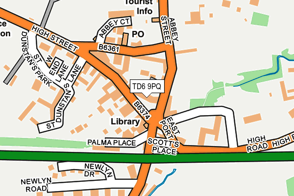 TD6 9PQ map - OS OpenMap – Local (Ordnance Survey)
