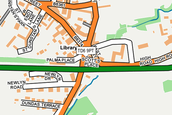 TD6 9PT map - OS OpenMap – Local (Ordnance Survey)