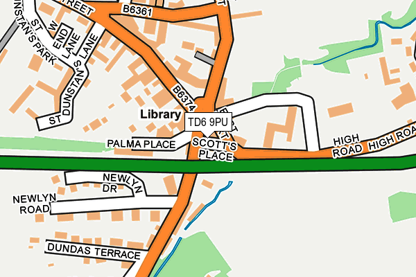 TD6 9PU map - OS OpenMap – Local (Ordnance Survey)